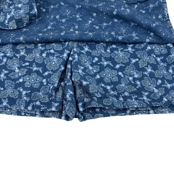 Liz Claiborne Women's Blue Floral Skort Size 12 Y2K Vintage Side Slit Design - Picture 2 of 6